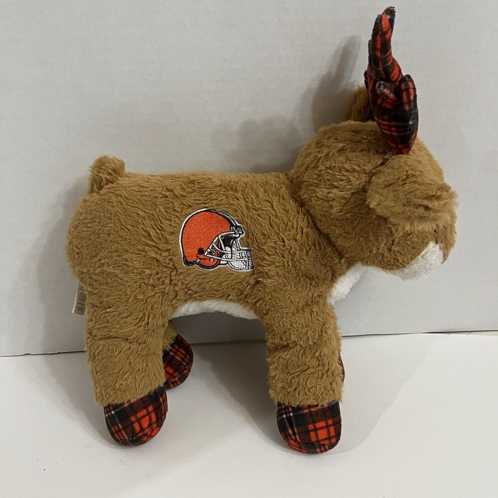 FOCO NFL Cleveland Browns Plush Reindeer 12" Plaid Antlers Stuffed Animal